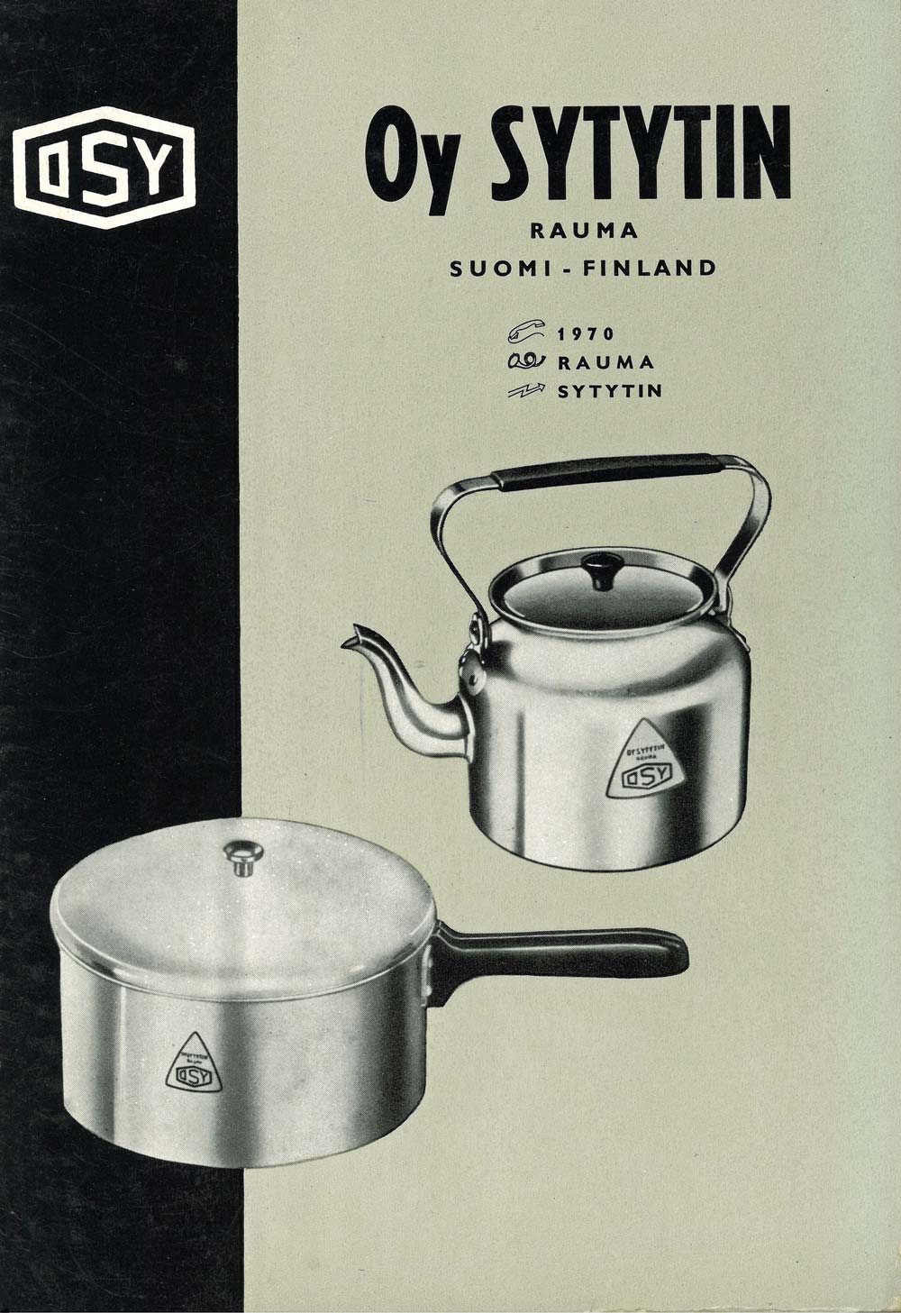 Catalogue of aluminium containers manufactured by Oy Sytytin, 1950s.