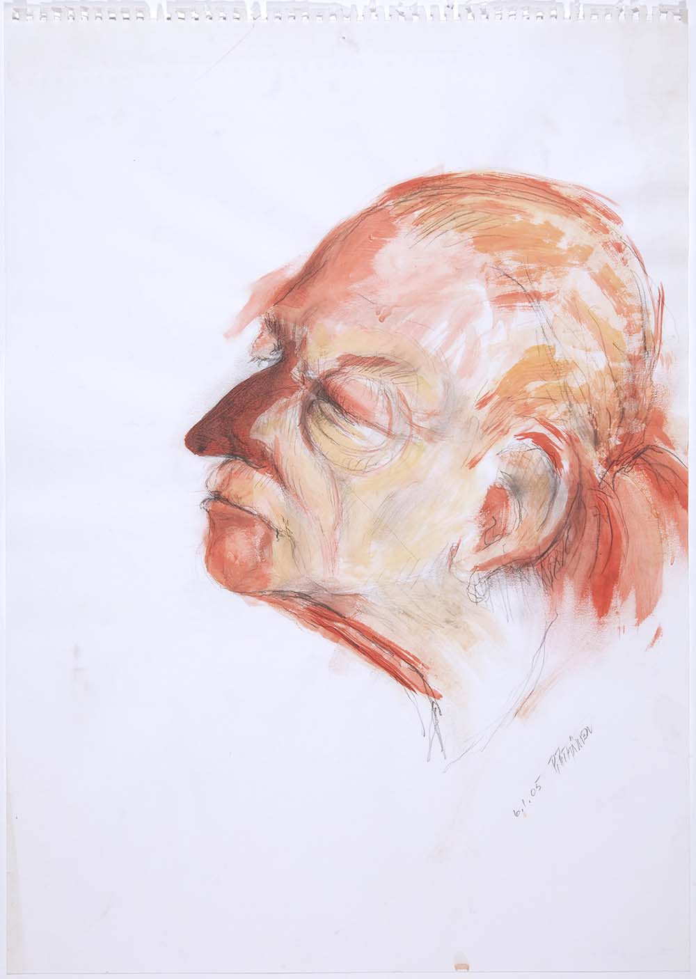 Pekka Pitkänen, Kain Tapper, 2005, blyerts, gouache på papper, 59 x 42 cm. Foto: Saara Salmi
